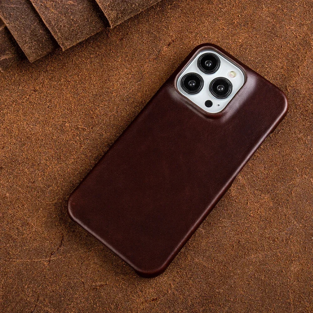 Oil Wax Luxury Genuine Leather Cover Case For Iphone 14 13 12 15 Pro Max 11 Case For Iphon Aesthetic Vintage Retro With 8 Colour