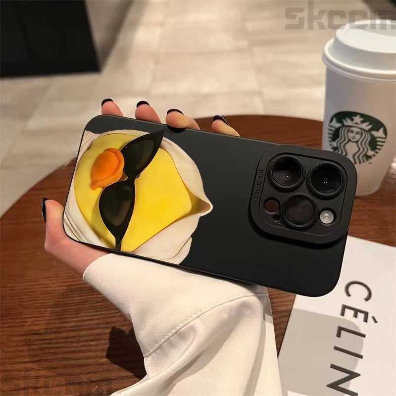 Cute Cool Duck Fashion Soft TPU Phone Case For Samsung Galaxy S23 S24 S25 Ultra S22 S21 S20 Plus FE A15 A35 A54 A55 Cover