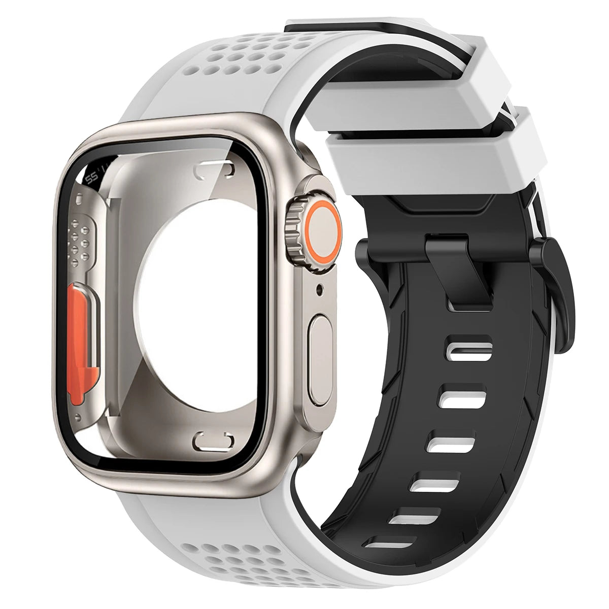 Silicone Band PC Case+Strap Screen Protective Cover for Apple Watch 11 10 9 8 7 6 SE3 46mm 44mm 45mm Change To Ultra 3/2 49mm