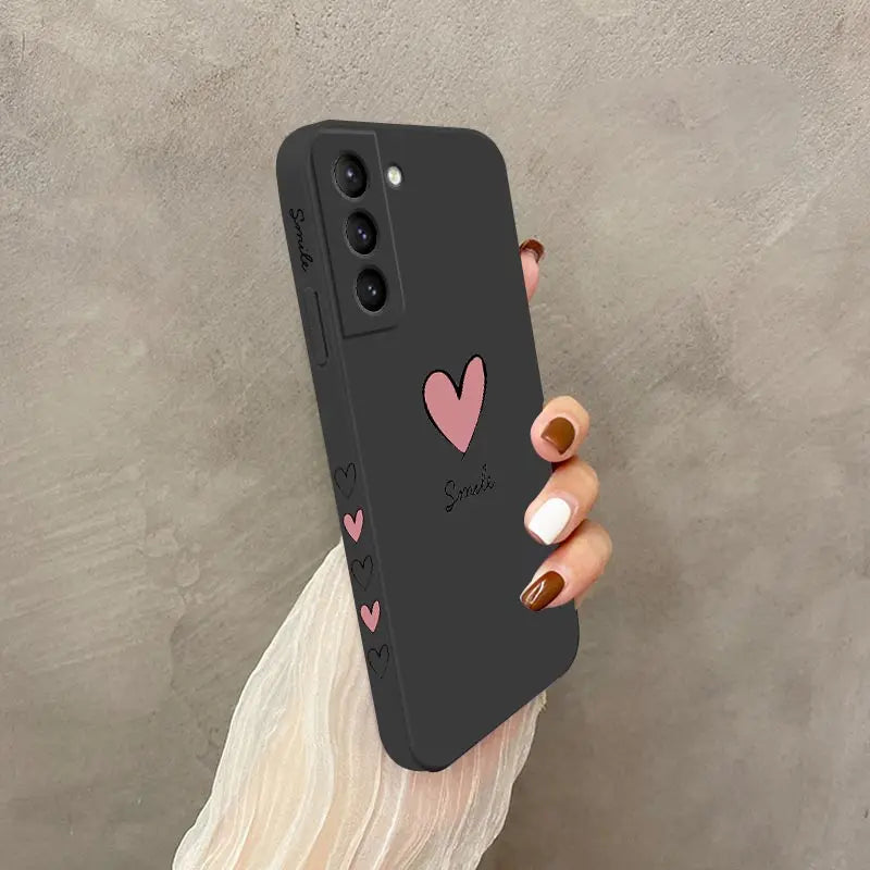 Big Red Heart Phone Case For Samsung Galaxy S23 S22 S21 S20 Ultra Plus FE S10 S9 S10E Note 20 ultra 10 9 Plus Cover