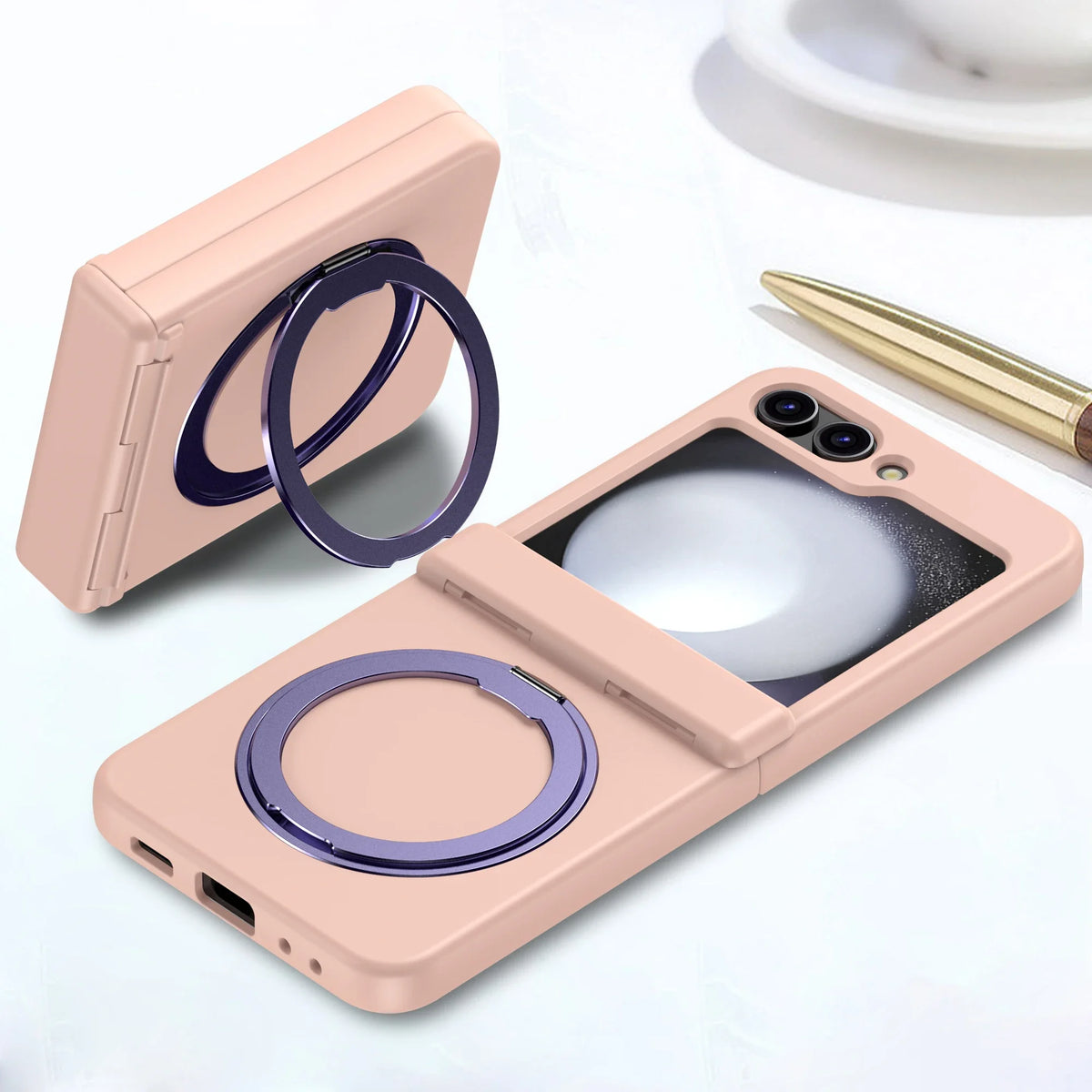 Solid Color Magnetic for Magsafe Hard Phone Case for Samsung Galaxy Z Flip 8 7 6 5 Shockproof Armor Protective Cover