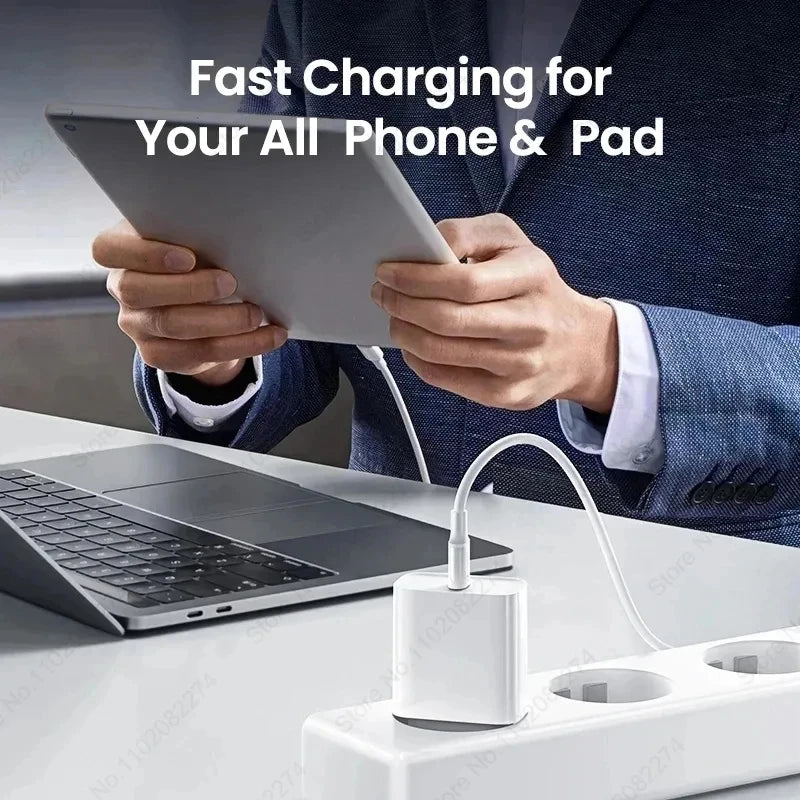 20W USB C PD Charger Quick Charge 3.0 USB Type C Phone Chargers Cable Fast Charging Adapter For iPhone 16 15 14 13 12 11 Pro Max