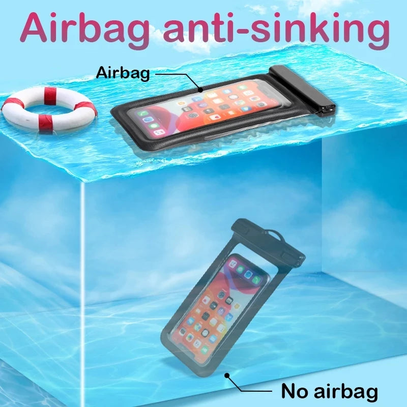 Float Waterproof Pouch Swim Diving Phone Case For iPhone 14 13 11 12 Pro Max Samusng S23 S22 Xiaomi 13 Pro Ultra Redmi Huawei