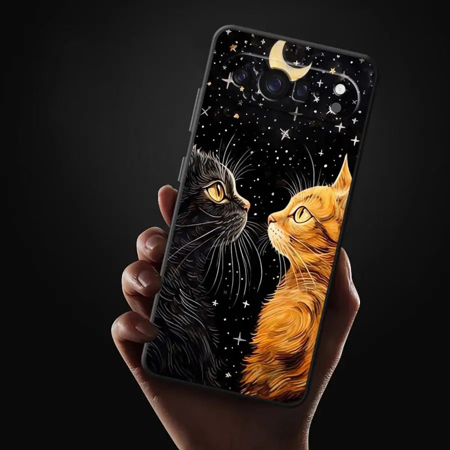 Starry Sky Cat Funda Phone Cover Case for Google Pixel 6a 6 7 8 Pro 10 9 Pro XL 7a 8a 9a