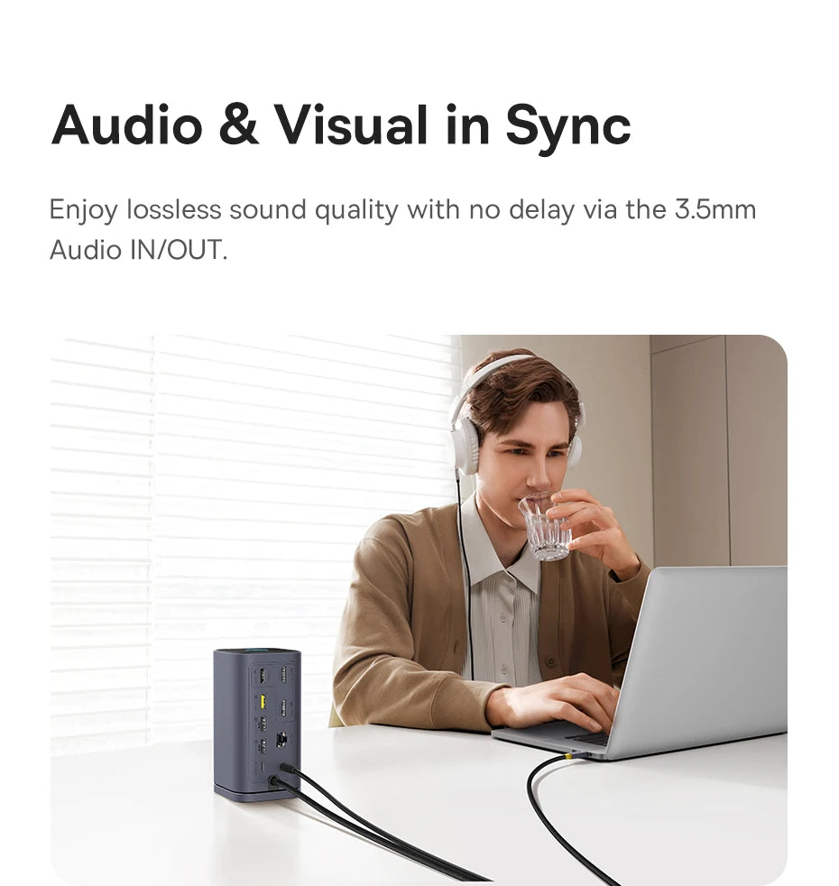 Baseus USB C Hub to DP 4K@60Hz HDMI DisplayPort 11-IN-1 Docking Station Triple Display RJ45 PD 100W For Window Mac USB 3.1 HUB