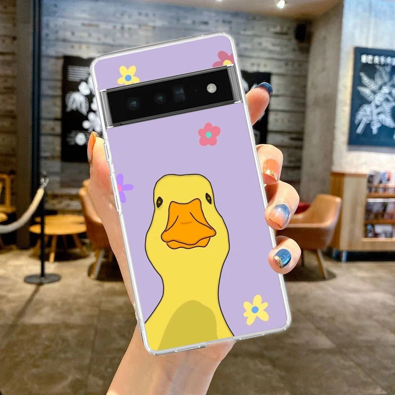 Phone Case Cover for Google Pixel 10 9 8 7 6 5 4 4XL Soft TPU 7A 6A 5A 4A 3A Pro XL 5G Transparent Shell Cute Goose Duck Game