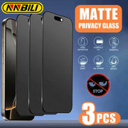 NNBILI 3pcs Full Cover Matte Privacy Screen Protector For iPhone 18 17 16 15 14 13 12 11 Pro Max Plus Mini XS Anti-Peeping Glass