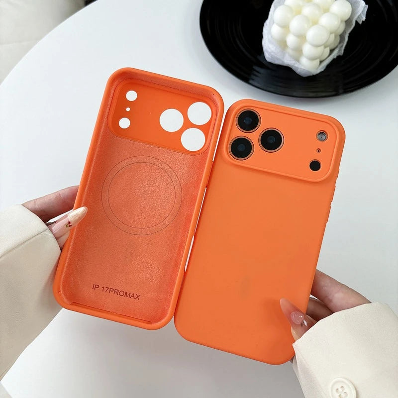 Magnetic Original Liquid Silicone Phone Case For iPhone 17 16 15 14 13 Pro Max 17Pro Air For Magsafe Wireless Cases Soft Cover