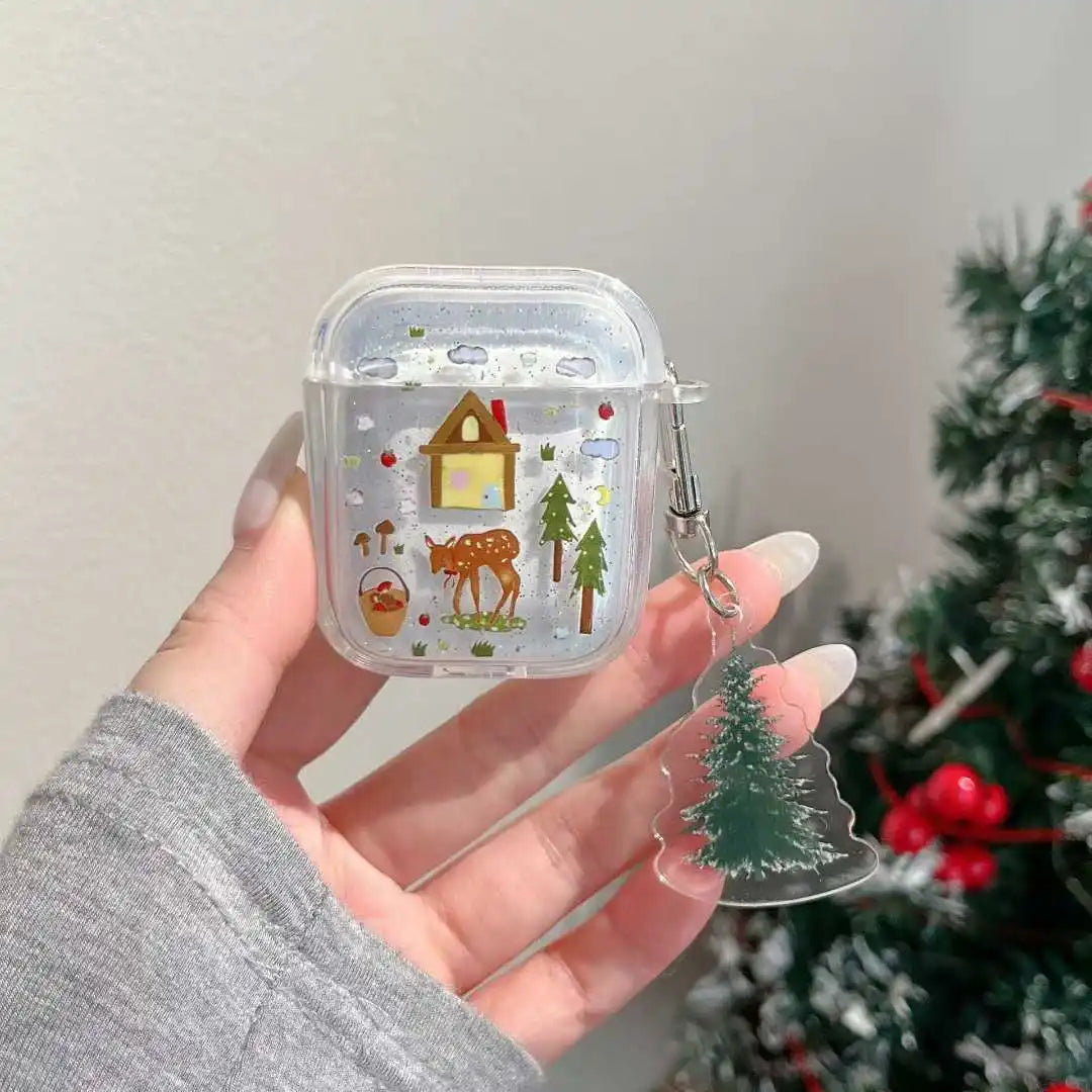 For Apple AirPods Pro3 2025 New Case AirPods 1 2 3 4 Pro2 Earbuds Cover Strawberry Cute Snowflake Winter Elk Protective Sleeve