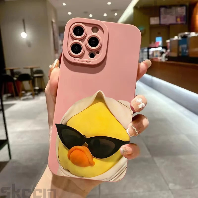 Cute Cool Duck Fashion Soft TPU Phone Case For Samsung Galaxy S23 S24 S25 Ultra S22 S21 S20 Plus FE A15 A35 A54 A55 Cover