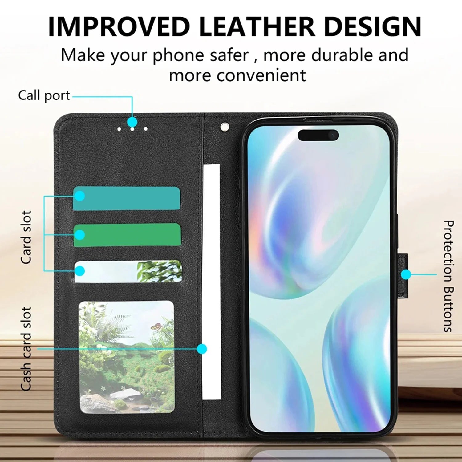 Wallet Card Slot Frame Stand Magnetic Flip Phone Leather Case For iPhone 16e 16 Pro Max 15 Plus 14 13 12 11 X XS Anti-fall Cover