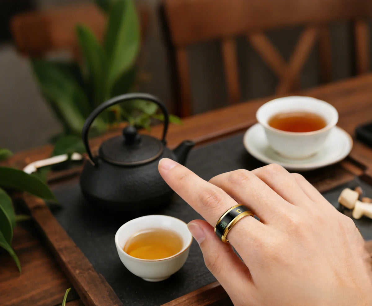 Smart Stainless Steel Multifunctional Ring for Couple Mood Feeling Intelligent Temperature Sensitive Rings Waterproof Jewelry