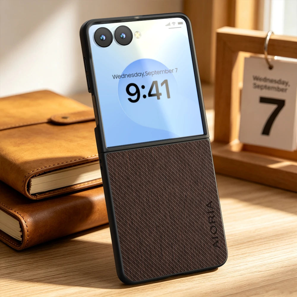 Case for Samsung Galaxy Z Flip 8 7 6 5 4 3 5G Luxury Vintage cloth pattern leather Phone cover for samsung galaxy z flip8 case