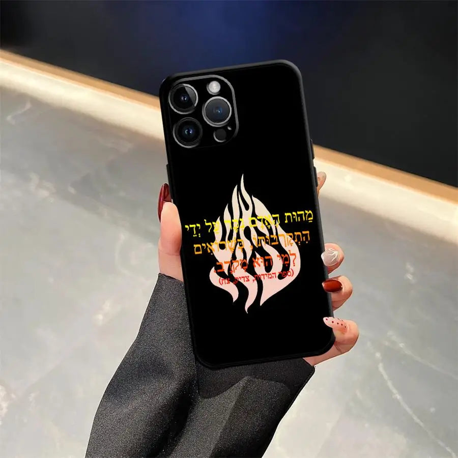 Case for iPhone 7 8 15 16 14 Plus 17Air XS Max 13 12 11 17 Pro Max XR Black Soft Phone Cover Flame Pattern Fashion