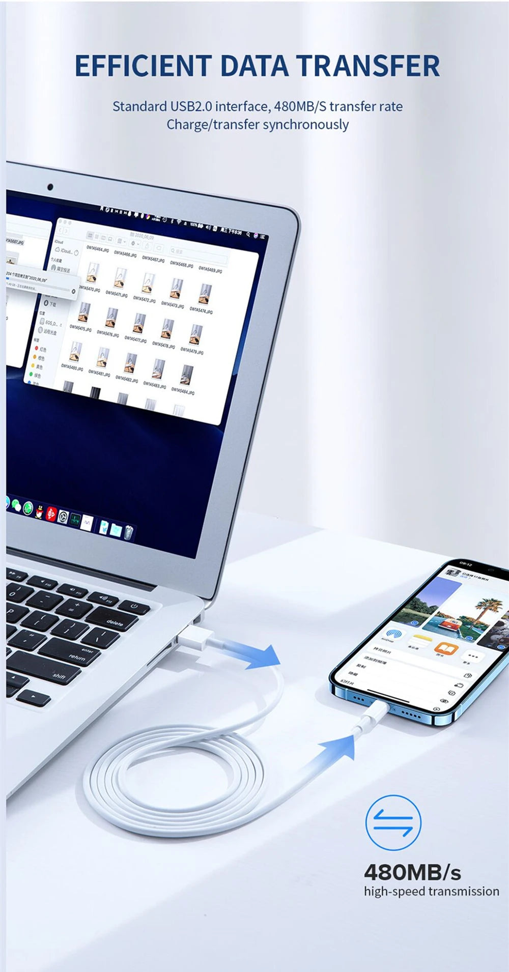35W PD Fast Charging USB C Cable For iPhone 6 6S 7 8 14 Plus 11 12 13 14 Pro Max X XR XS Max SE Quick Charge USB Data Sync Cable