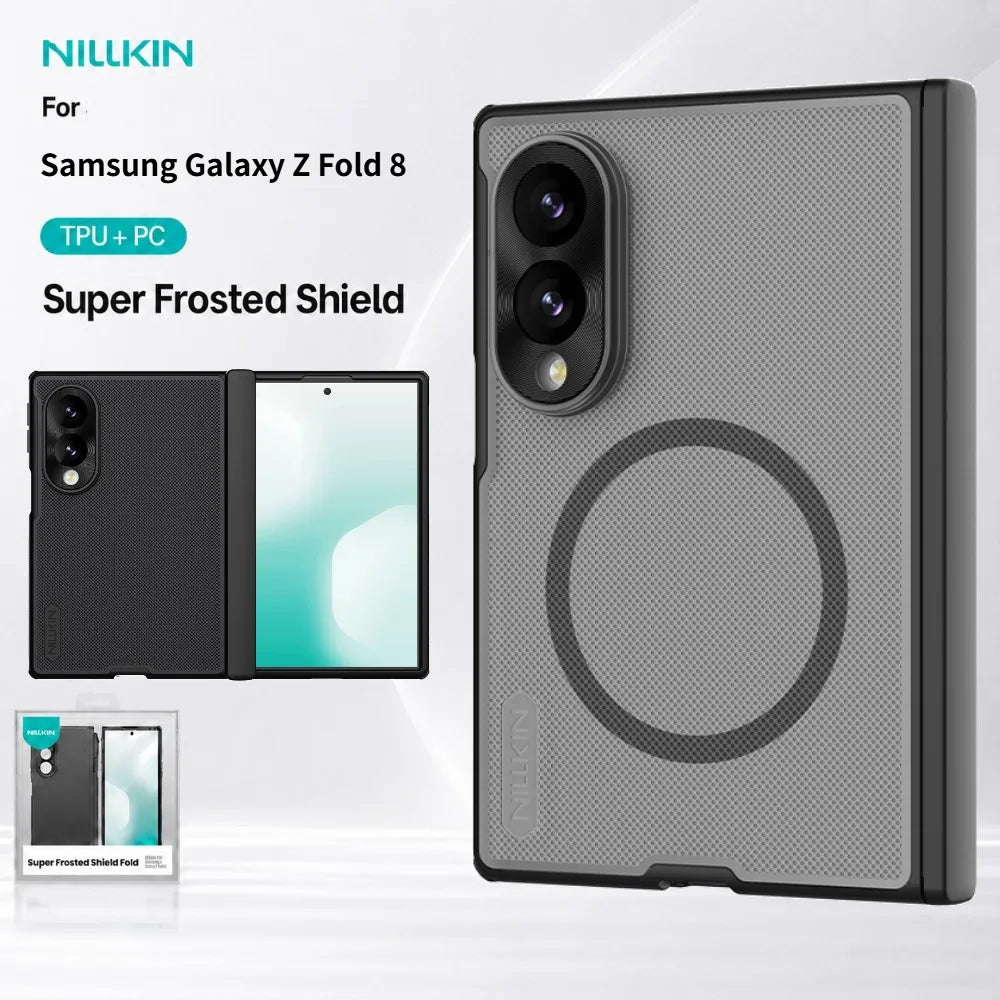 Magsafe Case For Samsung Galaxy Z Fold 8 Fold8 5G Nillkin Frosted Fold Prop Fonrt + Back Magnetic Cover