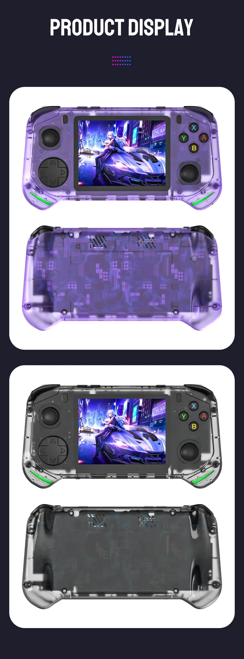 RX6H Retro Handheld Game Console Linux System 3.5 Inch IPS Screen Portable Pocket Video Player 64GB 128GB Games Kid Gift