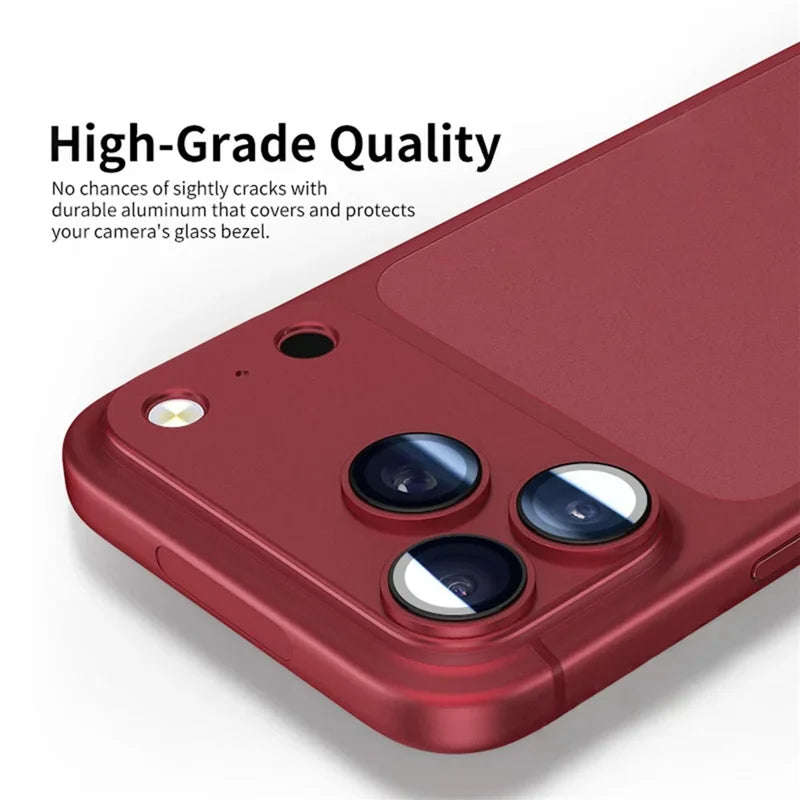 Camera Lens Protector for iPhone 18 Pro Max 18 Pro Full Cover Frosted Metal Alloy Tempered Glass Protective Cap Dark Cherry Blue