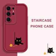 Panicked Cats Phone Case For Samsung Galaxy S26 S25 S24 S23 S22 S21 S20 FE Plus Ultra 5G Staircase Soft Cover