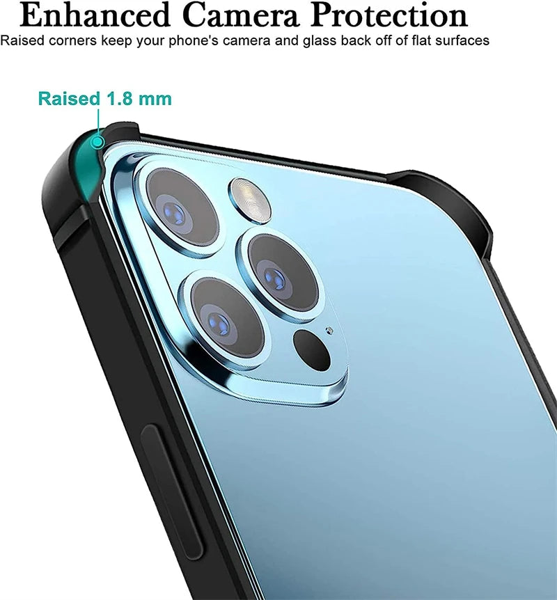 Aluminium Metal Bumper Frame Soft Inner Silicone Case for IPhone 15 14 13 11 16 Pro Max 12 Mini Plus XR X IPones Slim Hard Cover