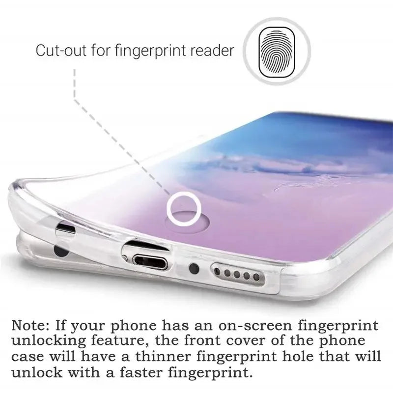 360 Full Body Cover Silicone Case For Samsung Galaxy S24 Ultra S23 Plus S22 S21 FE S20 S10 Lite S9 S8 Double Transparent Cover