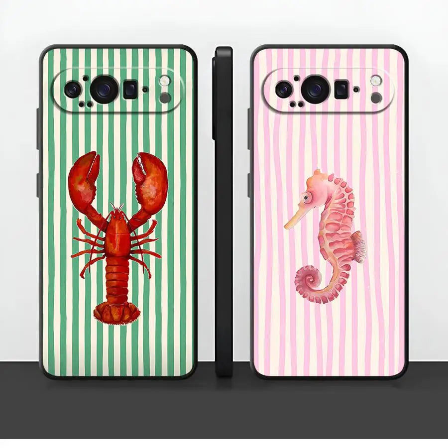 Ocean Striped Case for Google Pixel 10A 6a 7a 6 7 8 Pro 10 9 Pro XL 9a 8a Funda Phone Cover