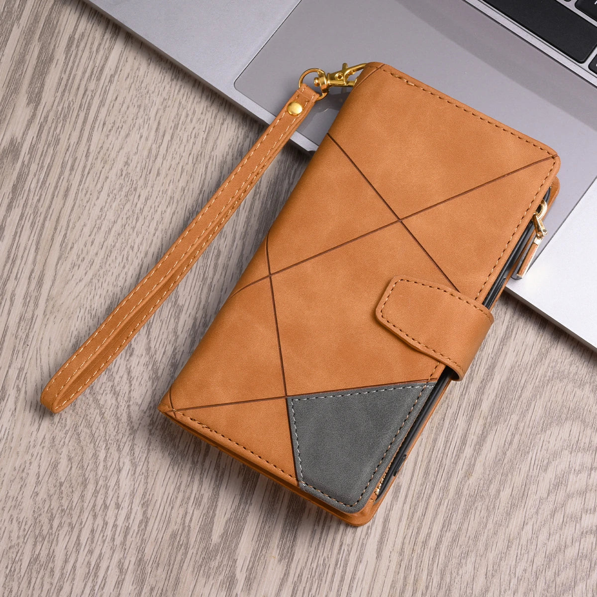 Zipper Flip Leather Case For iPhone 16 17 Pro Max Air 16E 15 14 13 12 11 Pro Max Plus Business Wallet Card Slot Phone Cover
