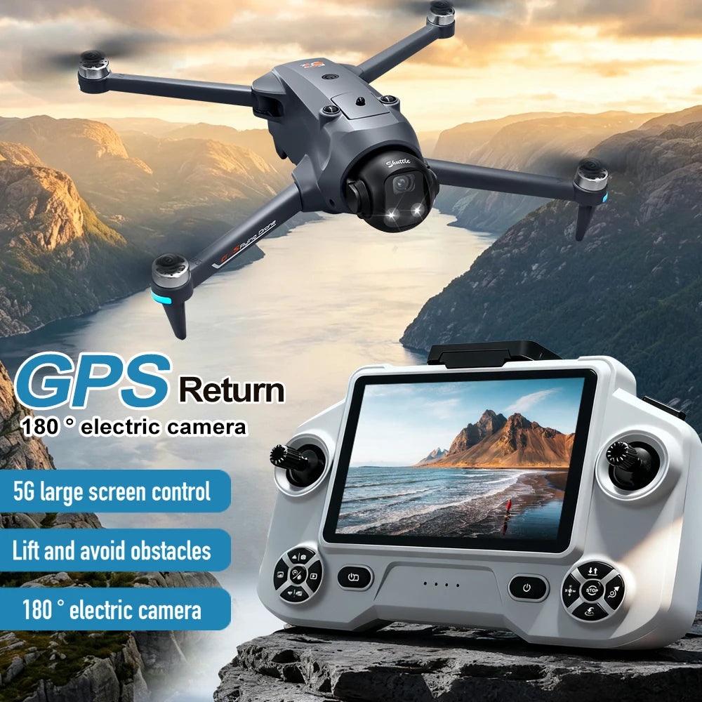 ZNLYRION YL059 GPS Foldable Drone With Large Screen Remote 180 Electric Adjustable Camera All Round Obstacle Avoidance Brushless Motor 5G FPV RC Quadcopter