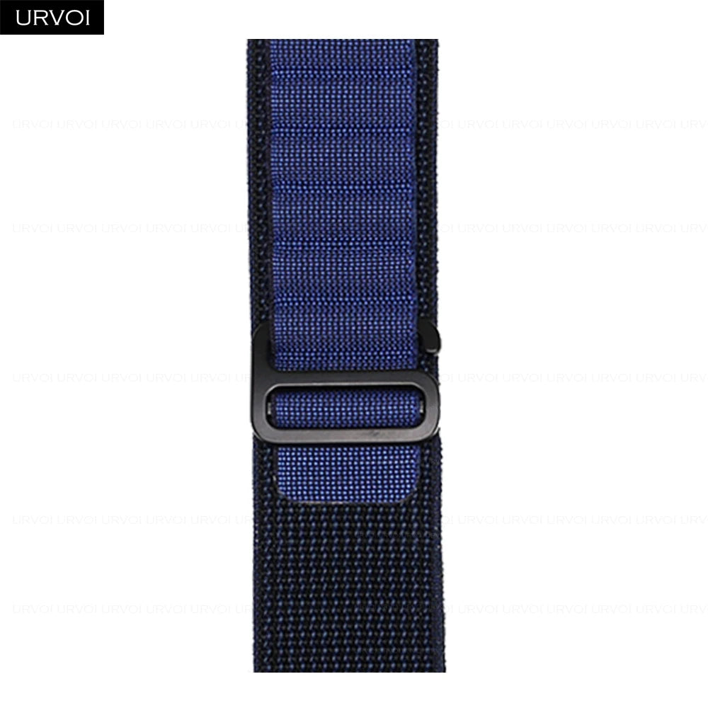 URVOI Alpine Loop for Apple Watch Ultra 4 3 2 Band Series 12 11 10 SE Black G-Hook Closure Woven Strap Polyester for iWatch 49mm