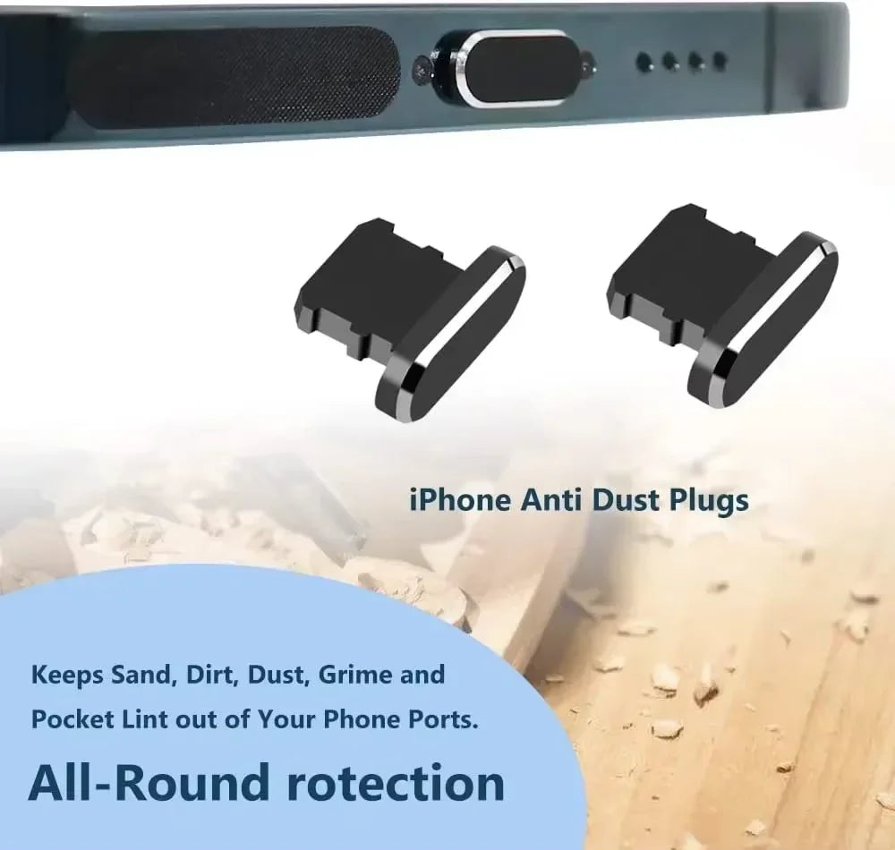 Cell Phone Charging Port Dust Plug with Cleaning Brush for IPhone 15 14 13 16Pro Max Plus Samsung Xiaomi IOS Type C Cleaner Set