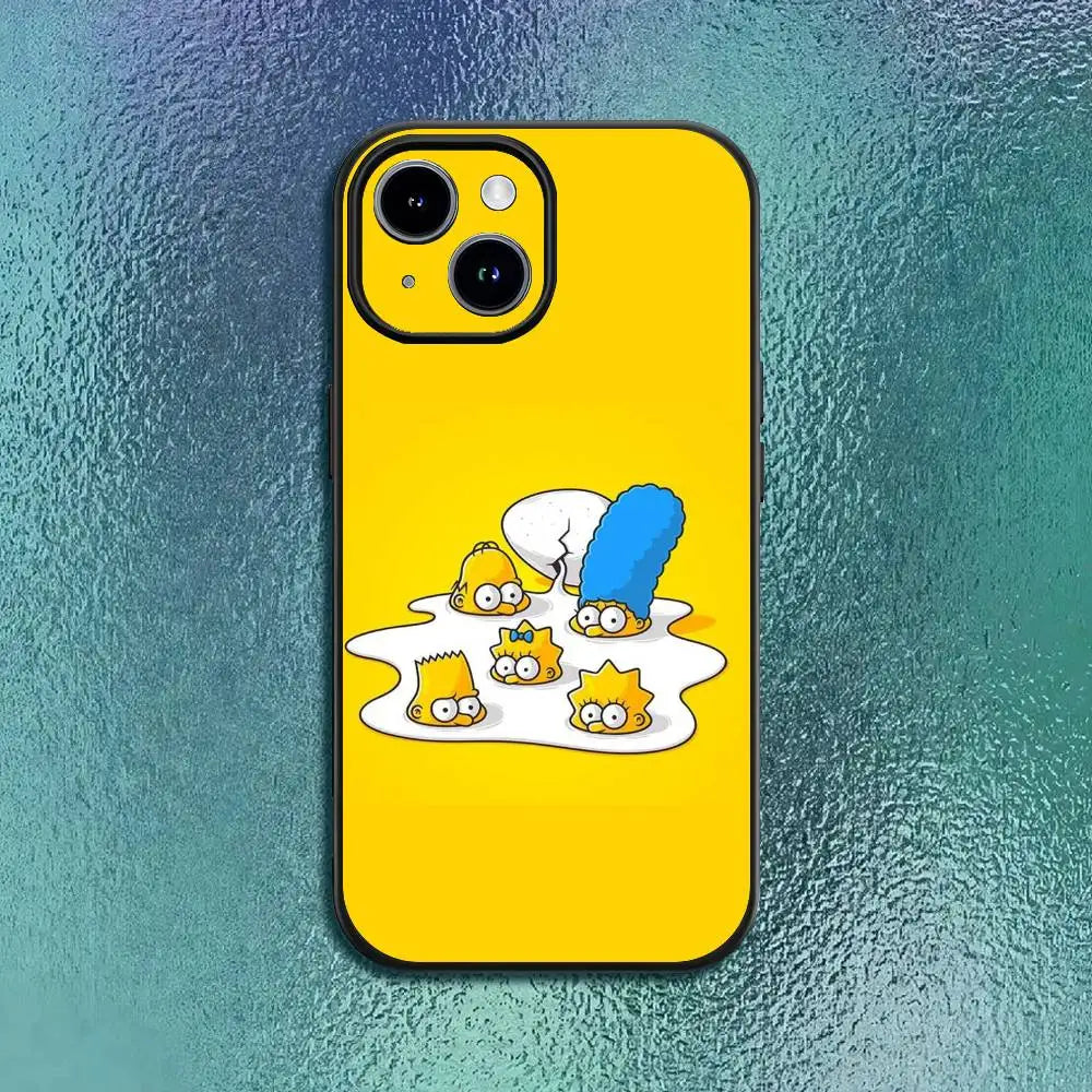 Anime T-The S-Simpsons-s Phone Case For IPhone 17 12 13 14 15 16Pro Max  Plus Classic black soft shell