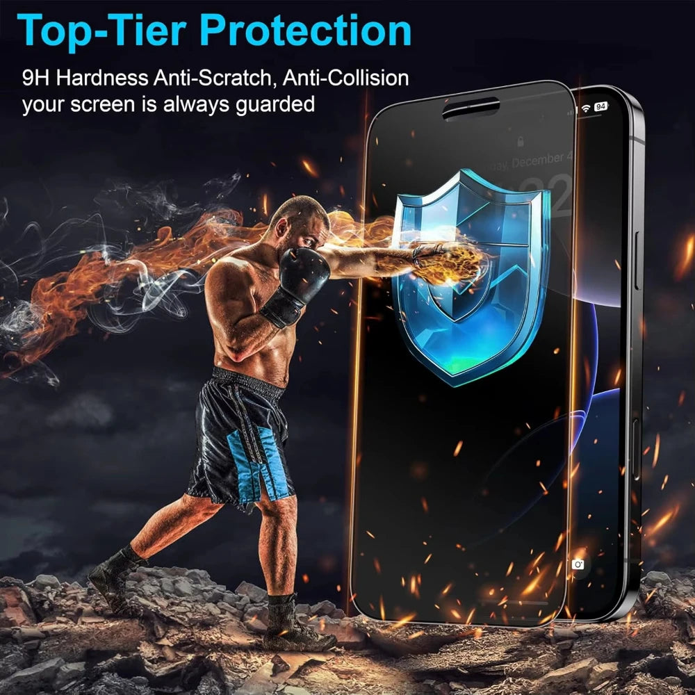 NNBILI 3pcs Full Cover Matte Privacy Screen Protector For iPhone 18 17 16 15 14 13 12 11 Pro Max Plus Mini XS Anti-Peeping Glass