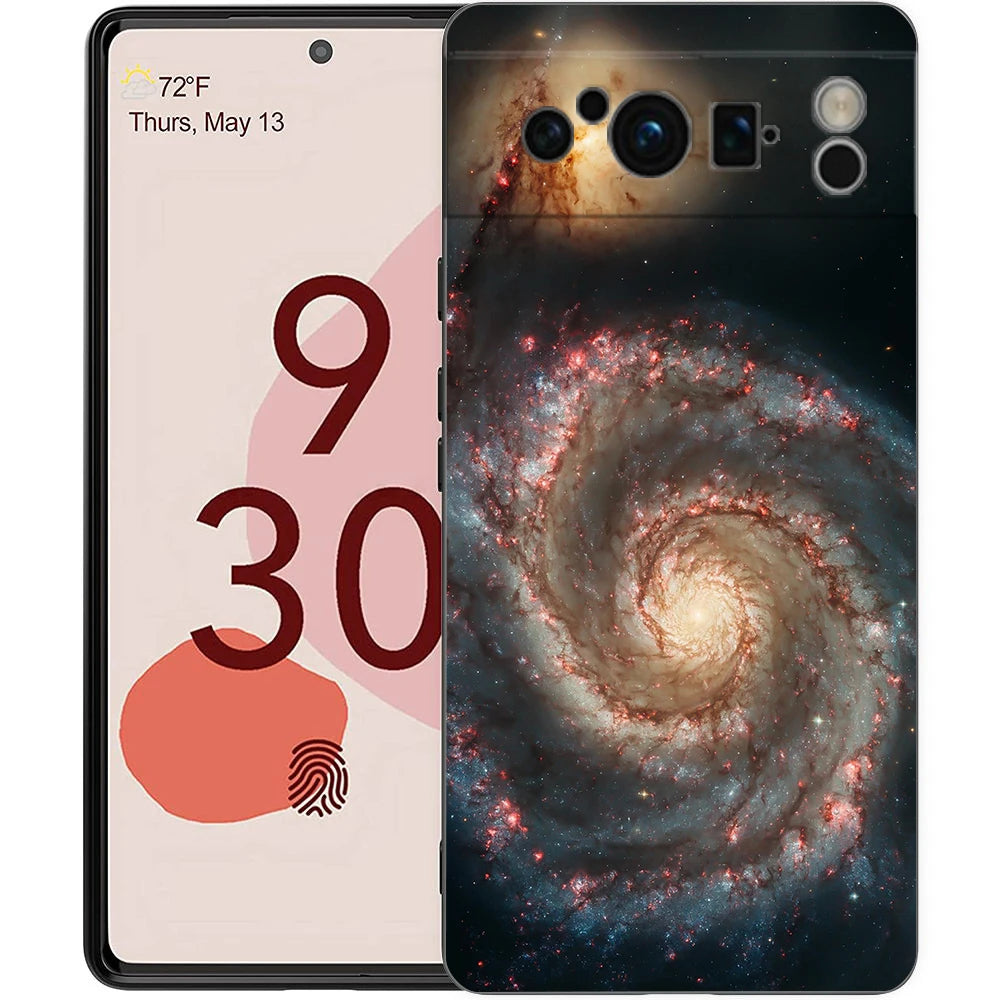 Starry Sky Universe Planet Phone Case For Google Pixel 10A 10 9 8 7 6 Pro XL 9A 8A 6A 7A 5G Soft Shockproof TPU Black Cover