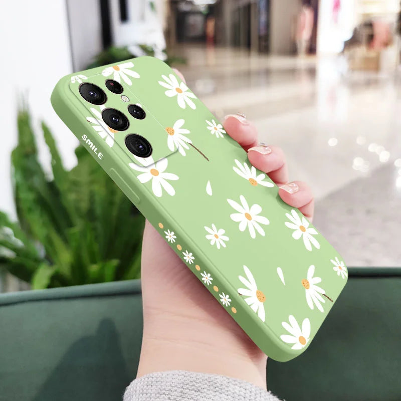 Plain Daisies Phone Case For Samsung Galaxy S25 S24 S23 S22 S21 S20 S10 S10E Ultra Plus FE Note 20 Ultra Plus Cover