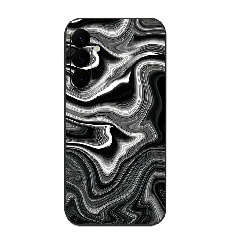 Marble Case For Samsung Galaxy S24 S23 S22 Ultra S21 S20 FE A15 A25 A55 A35 A26 A54 5G A16 A36 A56 S25 Watercolor Silicone Cover