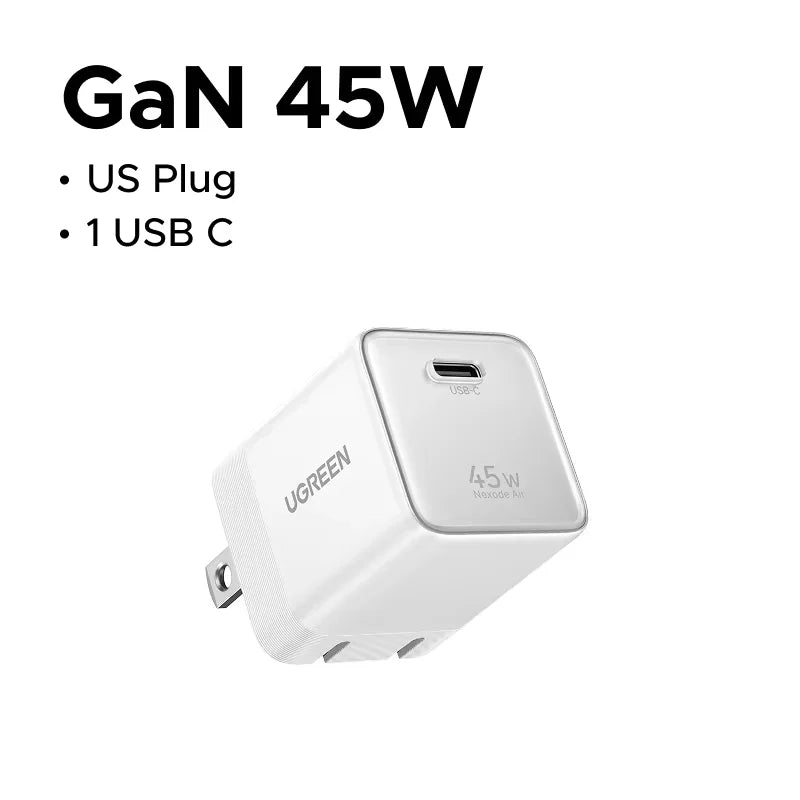 【Ultra Mini-US Plug】UGREEN Nexode Air 100W 65W 45W GaN Charger PD3.0 QC4.0 PPS For Macbook Laptop iPhone 17 16 Samsung S26 iPad
