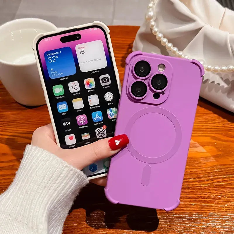 Magnetic Shockproof Silicone Bumper Phone Case For iPhone 17 16 15 14 13 12 Pro Max Plus For Magsafe Wireless Charge Cases Cover