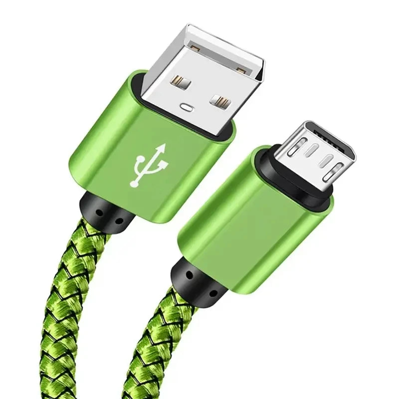 Nylon Braided Micro USB Cable Data Sync 2A Fast Charging 1M 2M 3M Charger Cable For Samsung Huawei HTC Android Phone USB Micro
