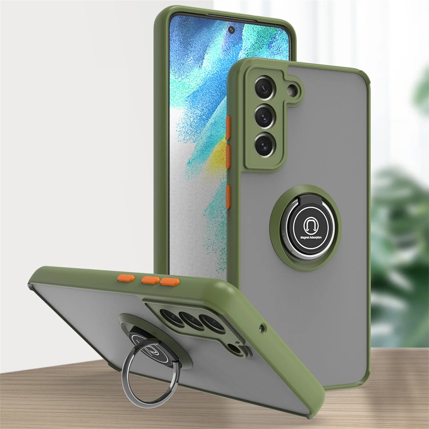Shockproof Magnetic Cover Funda For Samsung Galaxy S25 S24 S23 S22 S21 S20 FE S10 S9 S8 Note10 20 Ultra Ring Holder Case Stand