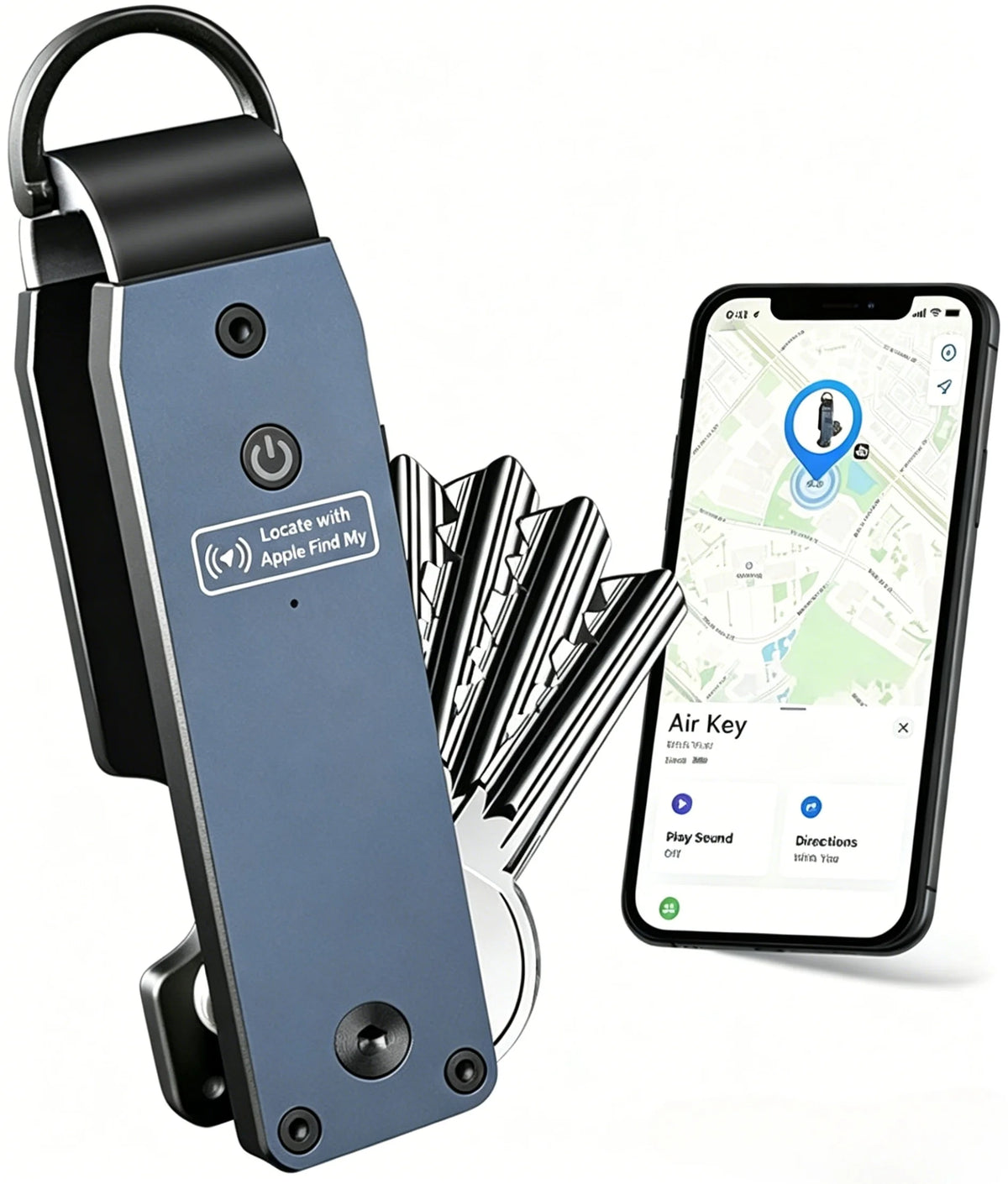 Air Keychain Car Key Chains with GPS Tracker Key Finder Built-in Airtag Chips Works with Apple Find My iOS Only Key Organizer