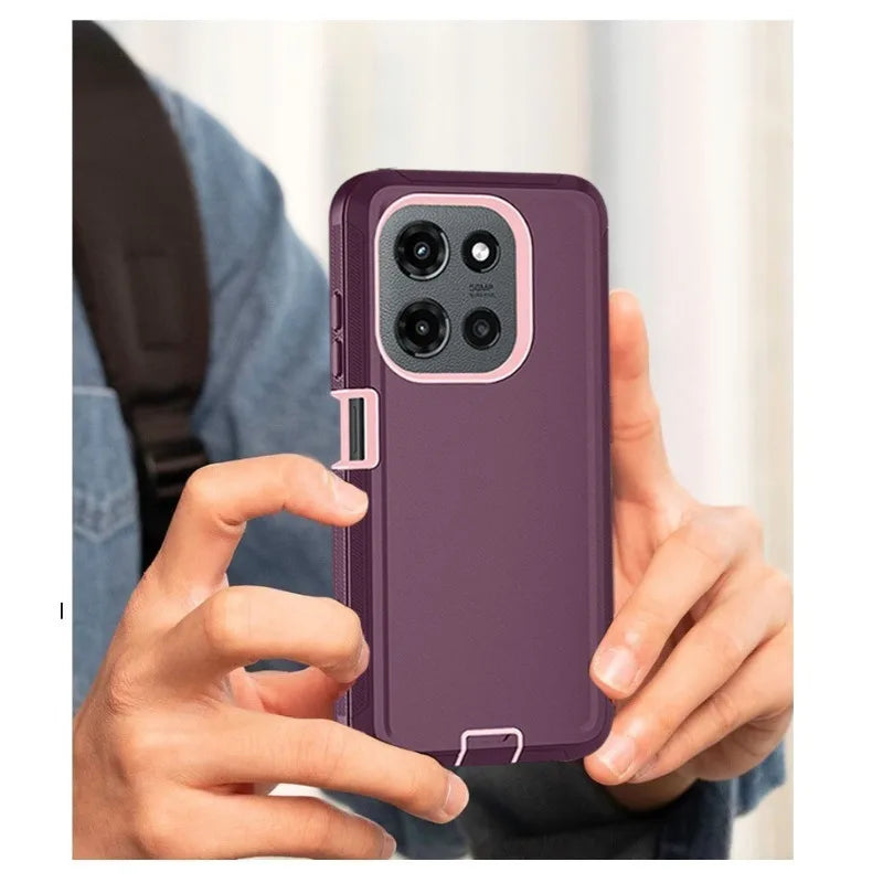 3-Laye Heavy Duty Hybrid Ott Defender Case For Motorola G Edge Play Stylus Power 5G 2026 2025 2024 2023 Shockproof Cover