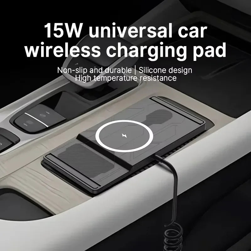 Car Wireless Charger Phone Pad for iPhone 17 16 15 14 13 12 Pro Max AirPods Samsung Xiaomi Airpods Pro 2 Fast Charging Station