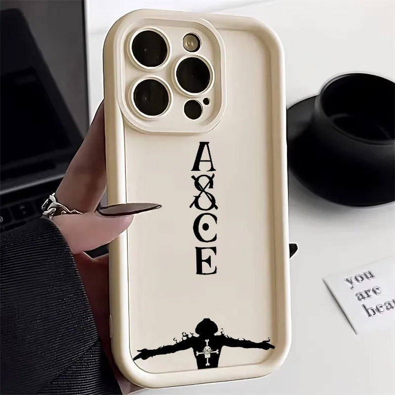 Ones Pieces Anime Ace Fire Phone Case for iPhone 17e 17 16e 16 15 14 13 12 11 Air Pro Max Mini XR XS X Plus Soft TPU Back Cover