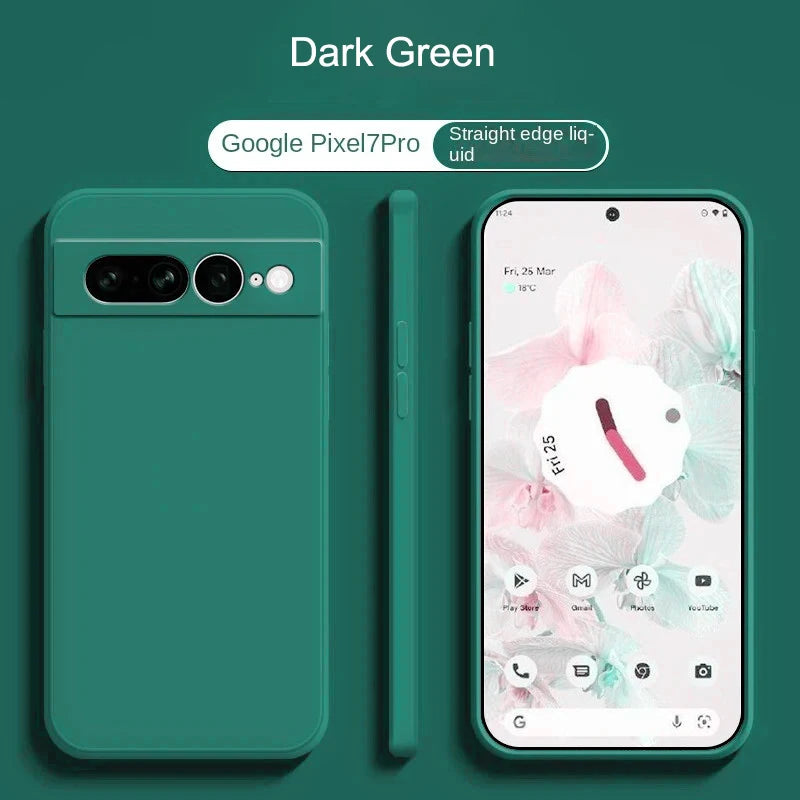 For Google Pixel 8A Case Pixel 10 Pro 7A 9 Cover Liquid Silicone TPU Soft Solid Color For Google Pixel 8 Shockproof Back Cases