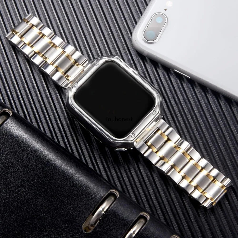 Stainless Steel Strap For Apple Watch Band Series 12/11/10/9/8/7/6/5/SE 3 Metal Bracelet For iWatch Ultra 4 49mm 45mm 44mm 46mm