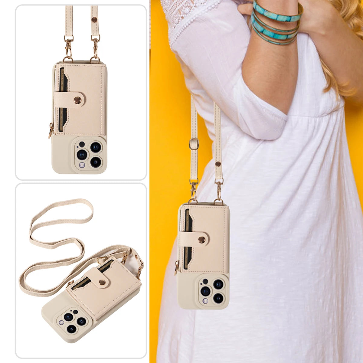Faux Leather phone case for Samsung GalaxyS25ultra S20 S21 S22 S23 S24plus FE Note20 Crossbody with Mirror Zipper Wallet Cover