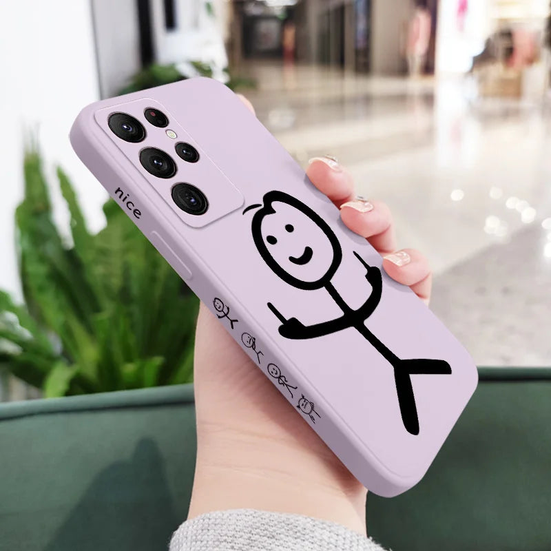 Line Man Phone Case For Samsung Galaxy S25 S24 S23 S22 S21 S20 Ultra Plus FE S10 Note 20 ultra 10 9 Plus Cover