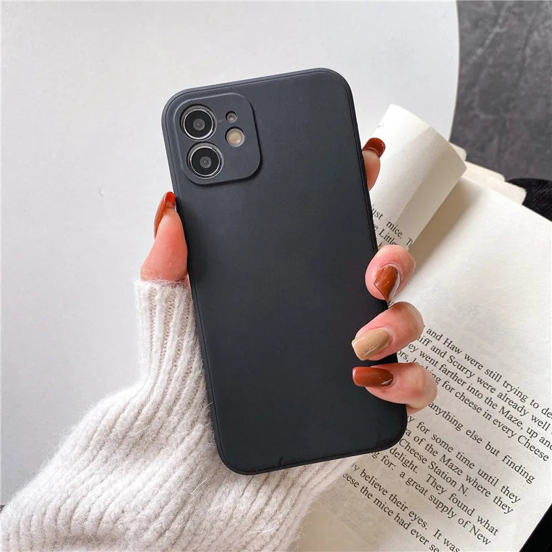 For iphone 11 Case For iphone 11 12 13 mini 14 15 Pro Max Shockproof TPU Liquid Silicone Protective Phone Back Cover Case