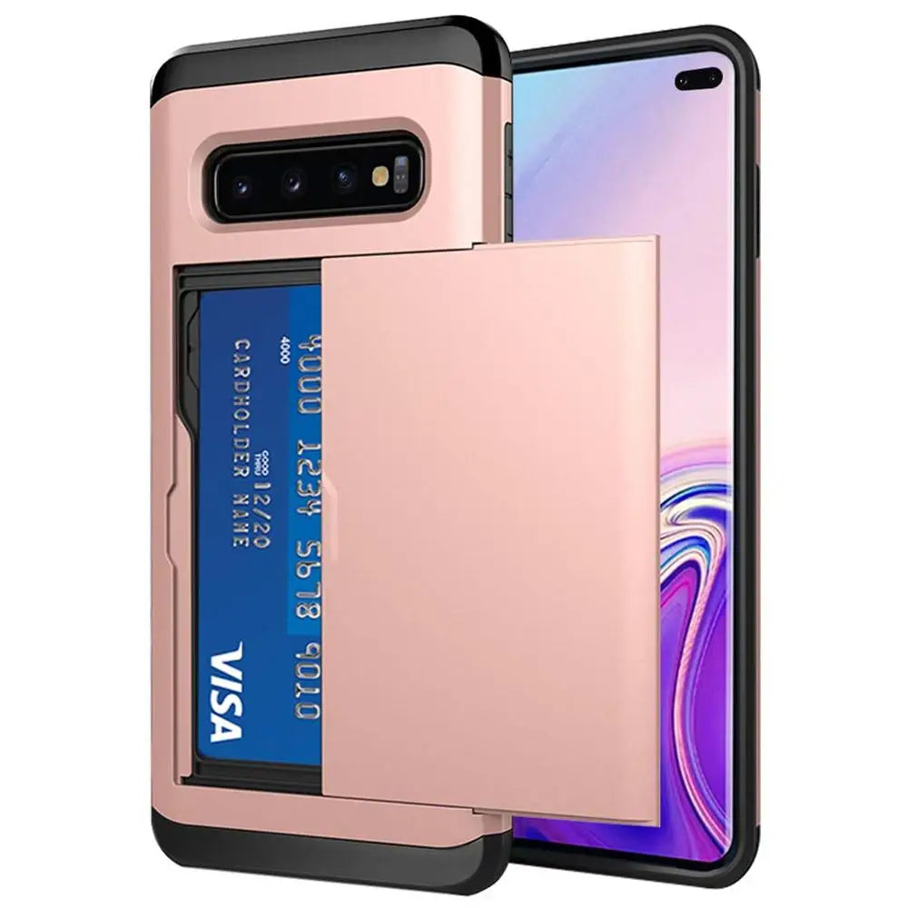 For Samsung Galaxy S10 Plus S10E S10 5G S9 S8  Case Slide Armor Wallet Card Slots Holder Cover For Samsung Note 9 8