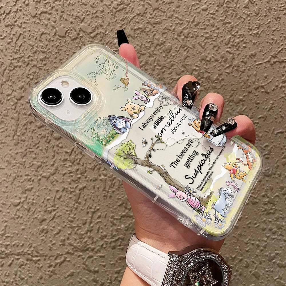 Comics Winnies Poohs Phone Case for Apple iPhone 17 Air 16 15 14 Plus 13 12 11 Pro Max Airbag Anti Drop Cover